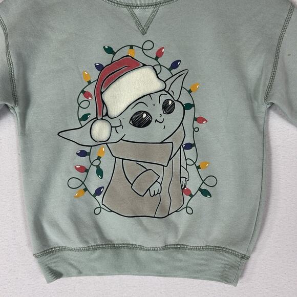 Star Wars Yoda Christmas Sweatshirt Youth Toddler Size 5T Darth Vader Mint Green - Picture 2 of 11